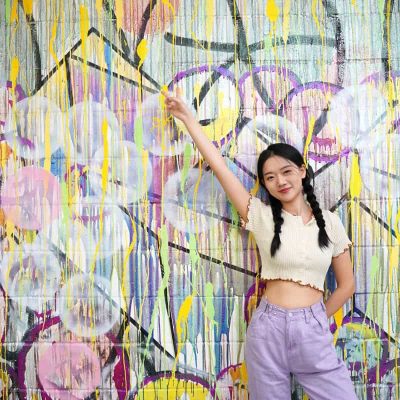 Interactive exhibit at Cozy Art Land slime museum